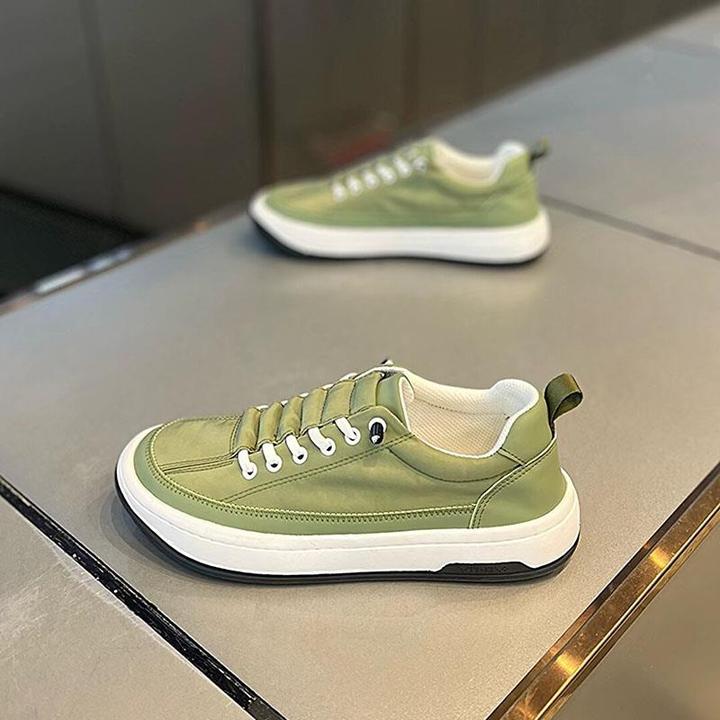 潮牌男鞋2024夏季新款低帮透气帆布鞋一脚蹬运动板鞋男厚底休闲鞋
