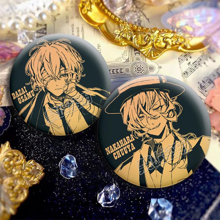 文豪野犬周边吧唧二次元动漫烫金双闪徽章同人太宰治谷子中原中也