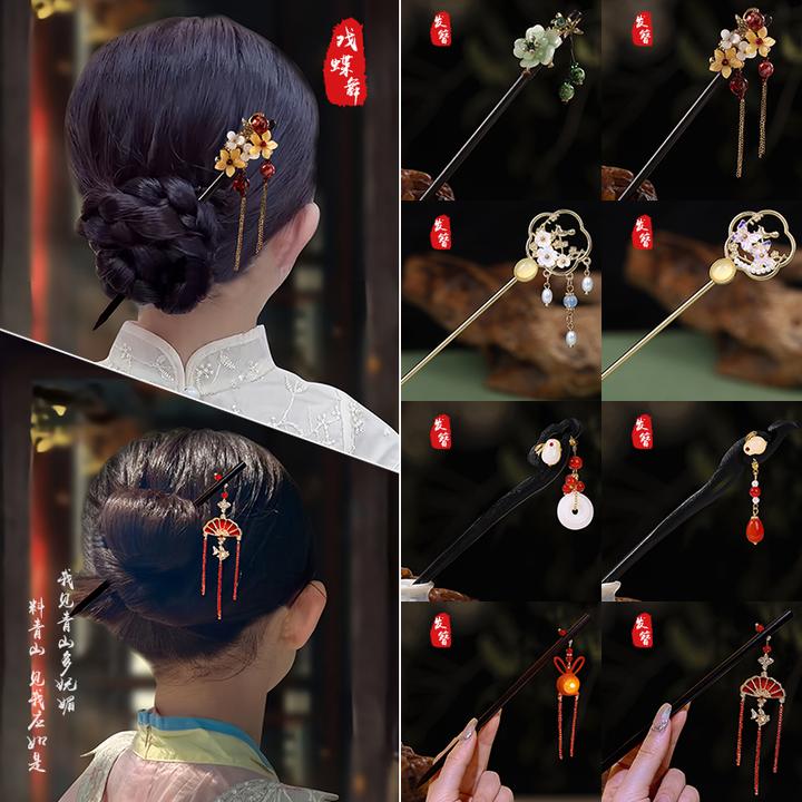 儿童发簪新中式簪子女古风马面裙配饰女童汉服头饰步摇发钗高级感