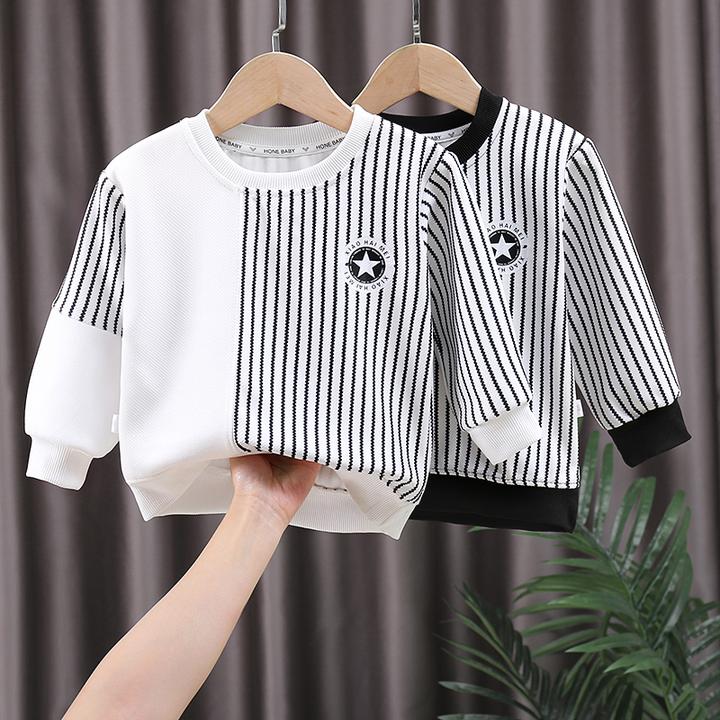 儿童卫衣秋季新款男童女童韩版长袖圆领撞色拼接套头透气休闲百搭