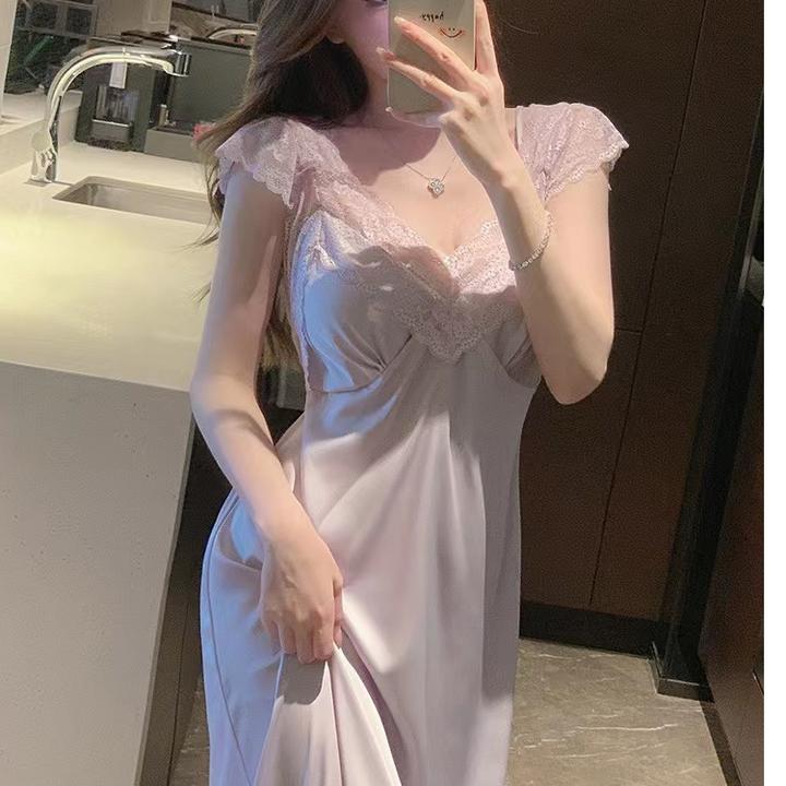 爆款睡衣女2025新款夏季冰丝性感吊带睡裙夏天纯欲高级感夏季舒适