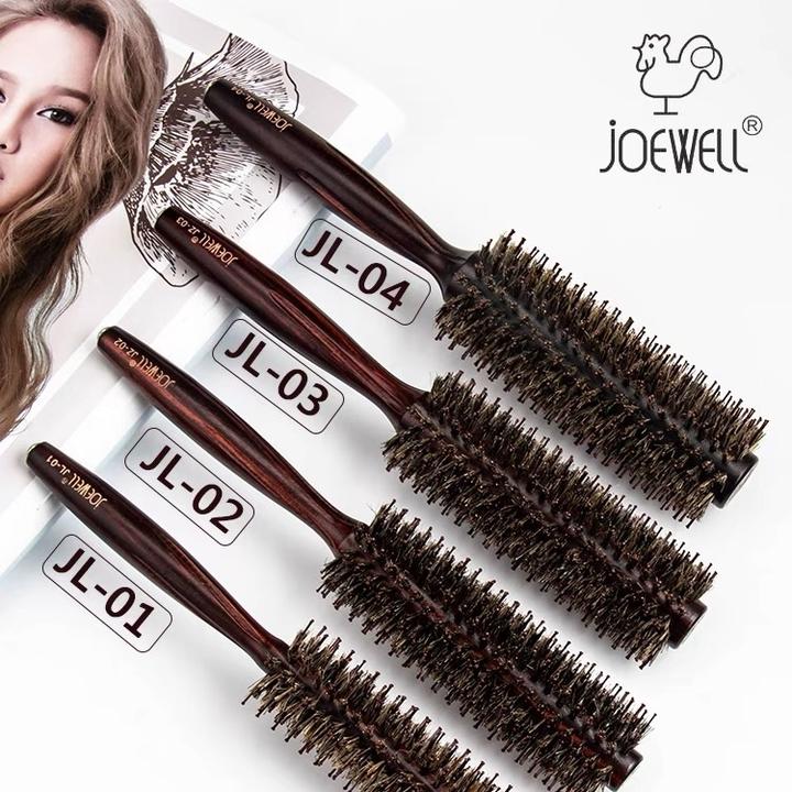 日本鸡牌毛滚梳子鬃毛滚梳造型滚理发店卷梳发型师梳头吹直吹卷