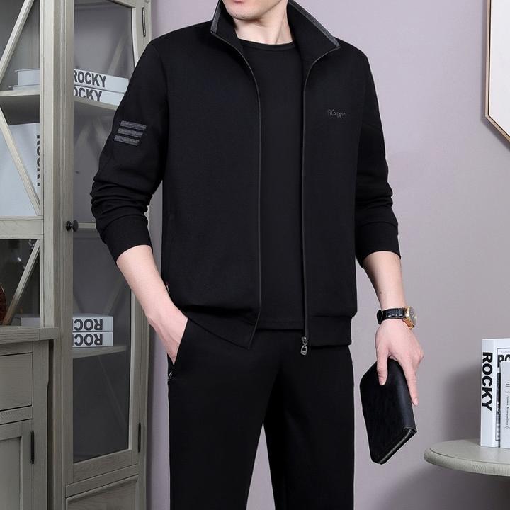 运动套装男士中老年运动服套装男秋冬休闲套装爸爸装大码长袖