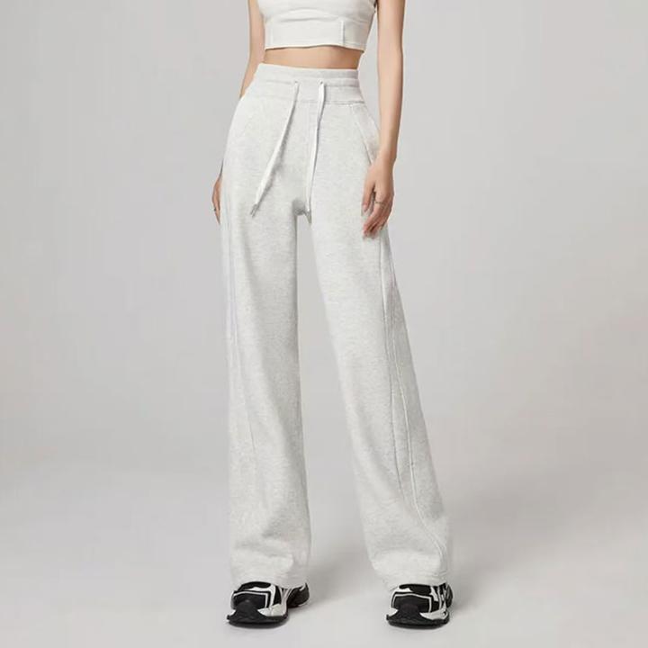 加绒阔腿裤女秋冬新款高腰垂感宽松直筒香蕉卫裤女款爆款2025新款