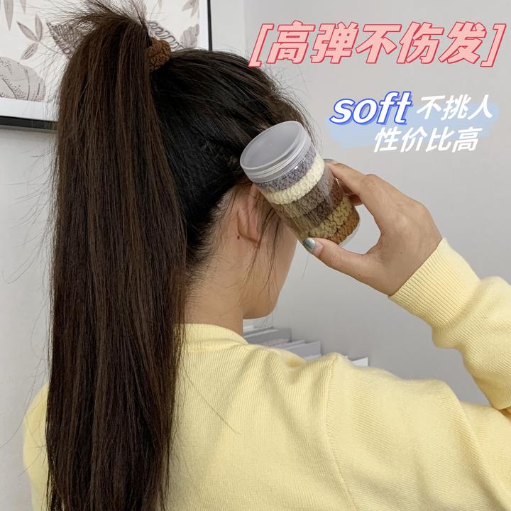 徐晓晓时尚布艺松弛感爆米花纹路头绳加宽非金属高弹力发圈加厚