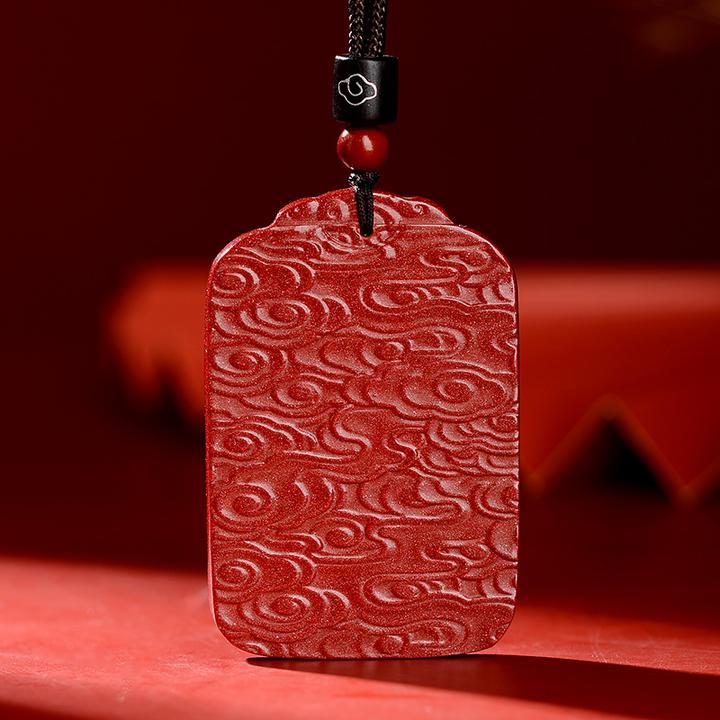 含辰砂工艺品（赠送证书）原矿天然朱砂钟馗天师护身符吊坠女款项链