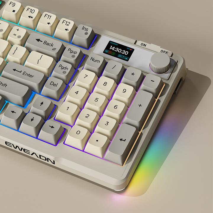 前行者V98无线屏显游戏键盘7蓝牙发光女生办公电竞台式电脑笔记本