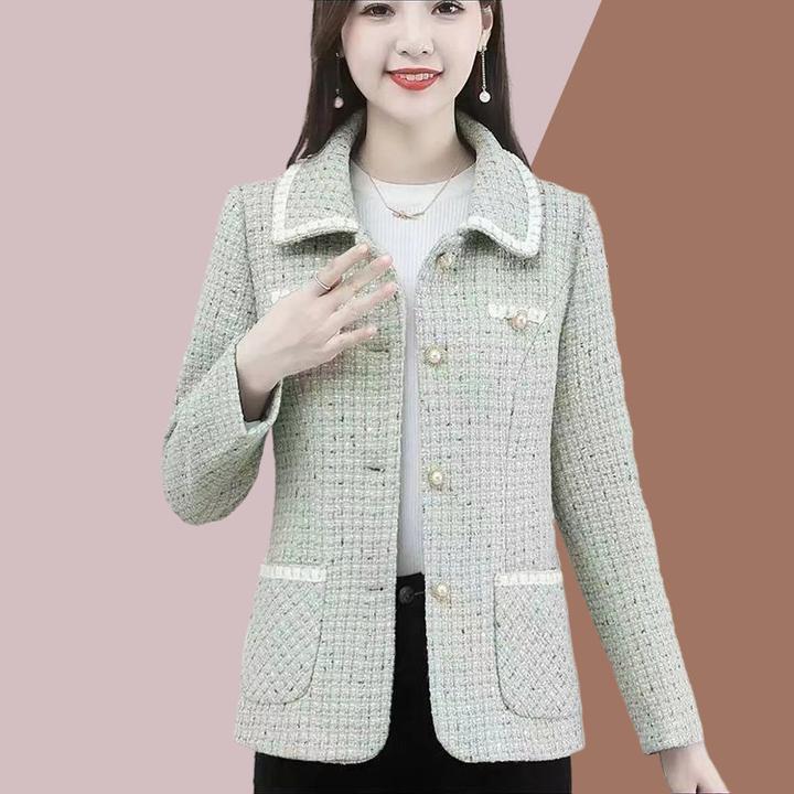 春季新款时尚妈妈装小香风外套女春秋百搭显瘦西装中老年洋气上衣