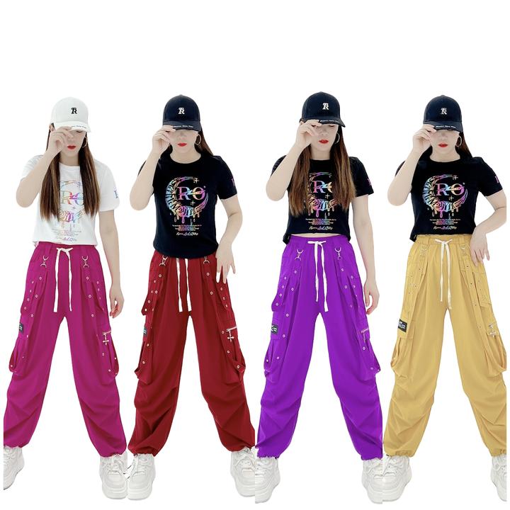 888夏款速干飘带（可拆卸）工装裤男女同款曳步舞个性潮流休闲裤