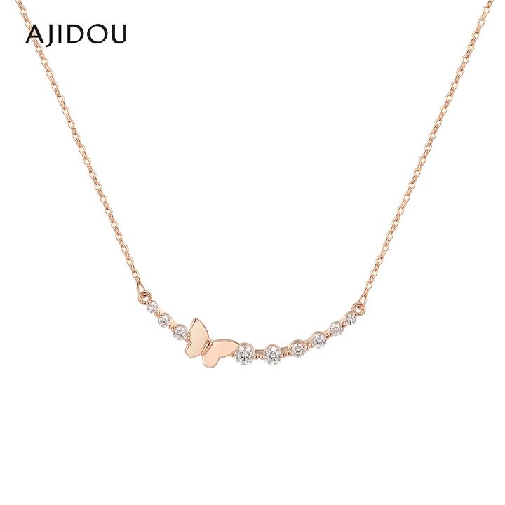 合金合成锆石项链 AJIDOU阿吉豆项链女优雅蝴蝶配饰饰品锁骨链