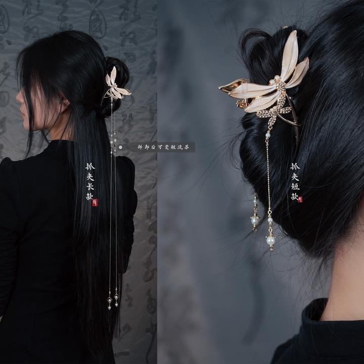 吾珥百花宴系列·发簪·抓夹/WEZJ07 原创设计款新中式国风米色款