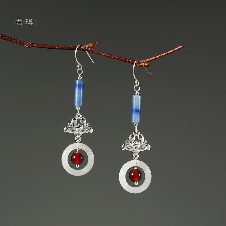 吾珥 铜合金耳饰 至初系列·耳钩/WEEG52 原创设计新中式国风红色