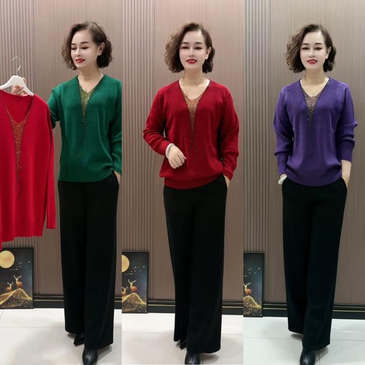 时尚春秋百搭休闲宽松气质长袖针织衫