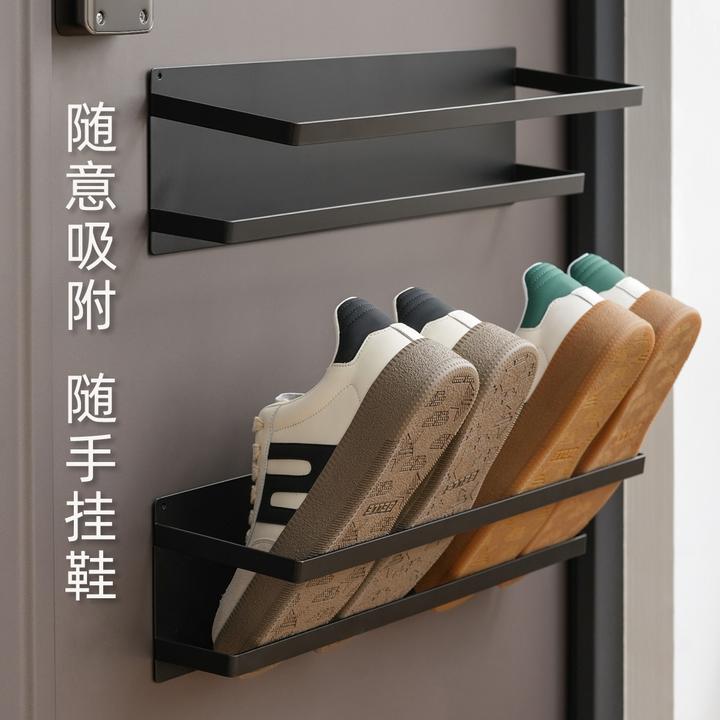 门后磁吸鞋架防盗门鞋子收纳架入户门挂鞋架窄型壁挂拖鞋架置物架