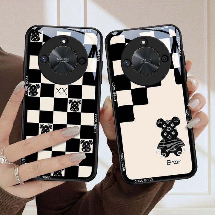 棋格潮熊适用华为荣耀X50手机壳荣耀x50男女款全包镜头防摔散热时