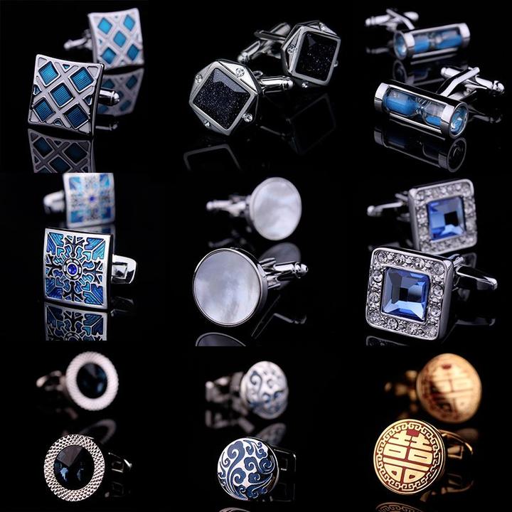 欧美男士时尚高档西装袖口钉套装创意合金镶钻袖扣轻奢袖口扣袖钉