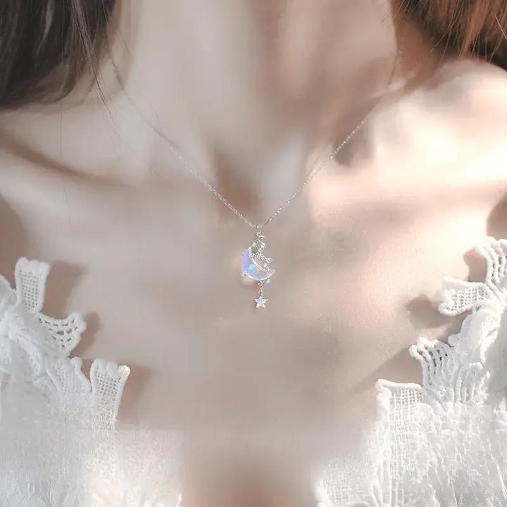 老凤祥足银999月溅星河项链纯银轻奢小众高级感七夕