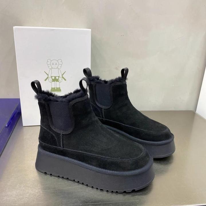 大东直营2024冬季增高厚底雪地靴女百搭休闲毛一体保暖棉鞋