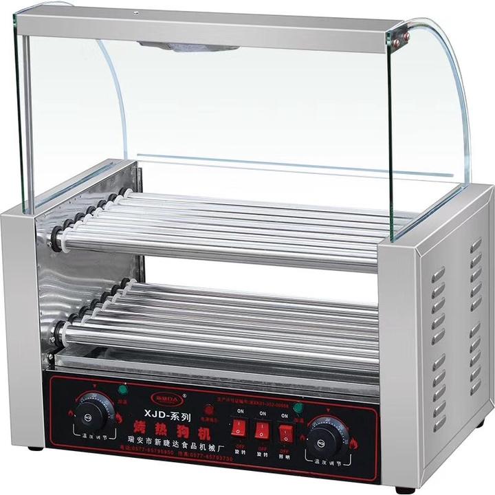 7管双层全自动烤肠机香肠机保温台湾热狗机大容量带门电烤商用