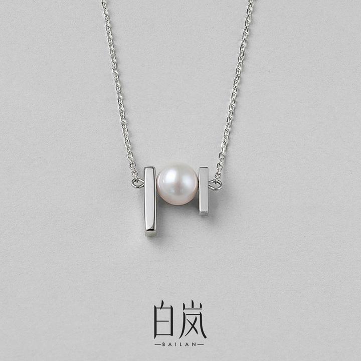 白岚小银条珍珠项链2025女新款潮小众锁骨链百搭XL2212