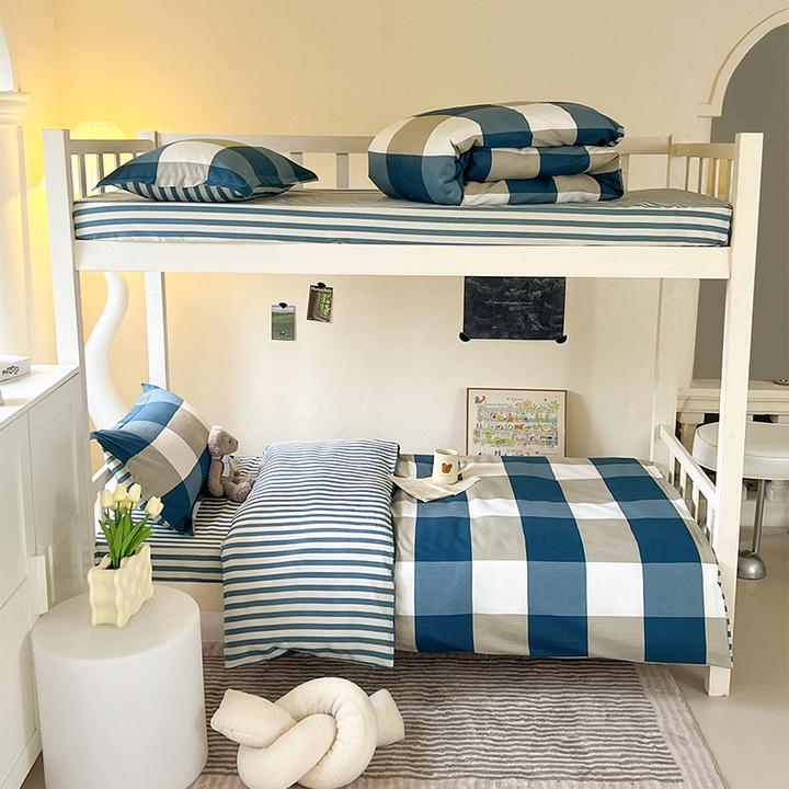 【中卓好物】简约条格系列六件套学生宿舍家用多种花型多件套亲肤儿