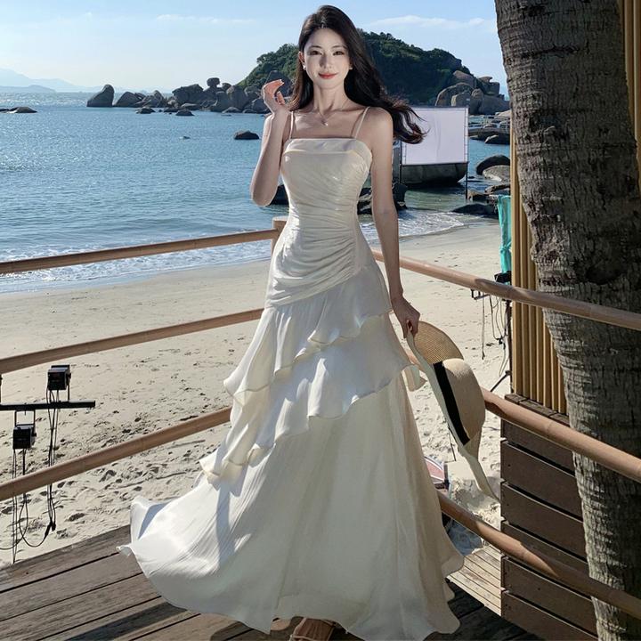 【鸢尾茉莉】小众轻奢高端吊带连衣裙超仙气质成人礼鱼尾生日礼服