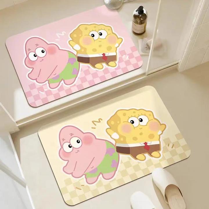 卡通硅藻泥浴室吸水地垫速干软垫子卫生间防滑脚垫家用进门口地毯