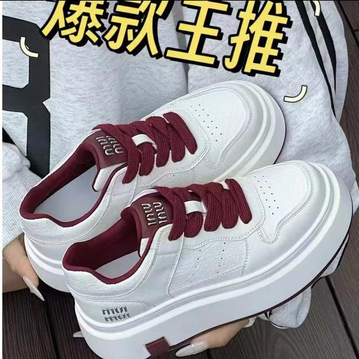 万达撤柜头层牛皮欧洲站高帮鞋女2025年秋冬加绒厚底熊猫黑白拼色