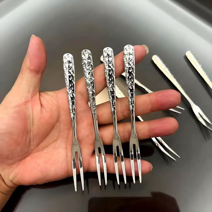 【到手8支水果叉】出口304不锈钢甜品蛋糕点心叉子精致水果叉子