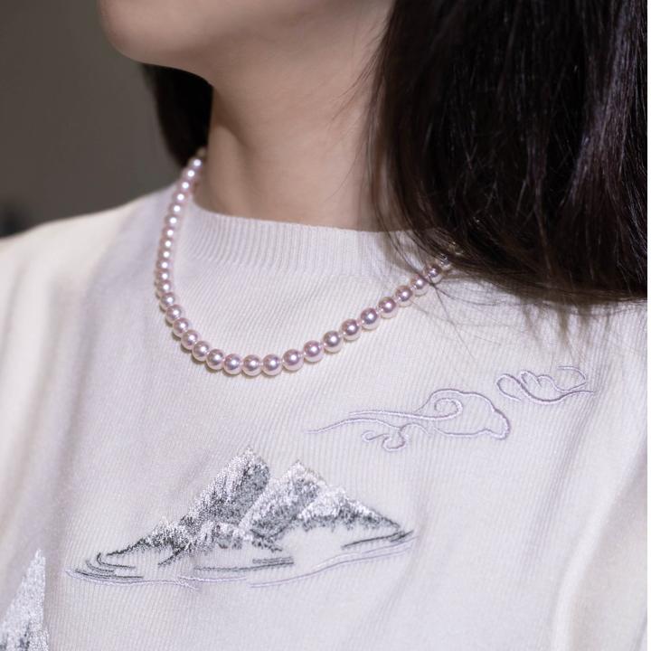 AKOYA【年终特供】海水珠串S925银扣7-7.5/7.5-8粉光经典百搭
