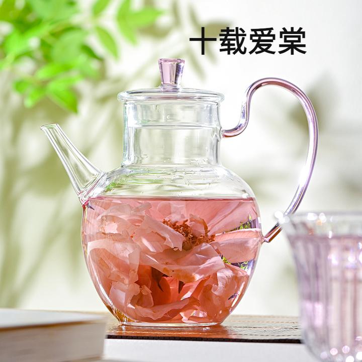 十载爱棠玻璃茶具茶壶高硼硅玻璃茶具泡茶壶手执壶花茶壶茶壶茶具