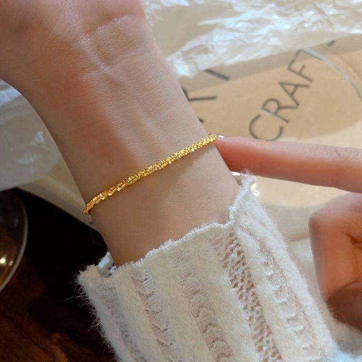 钛钢手链 新款不掉色满天星波光粼粼手链ins百搭个性送礼物女饰品