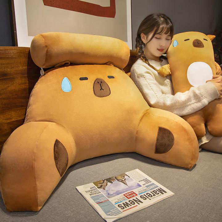 学生卧室宿舍沙发靠背垫卡皮巴拉久坐软包榻榻米枕靠靠垫可拆三角