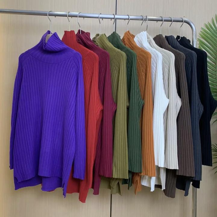 【80-190斤】中长款高领宽松显瘦百搭韩版慵懒秋冬网红针织毛衣气质