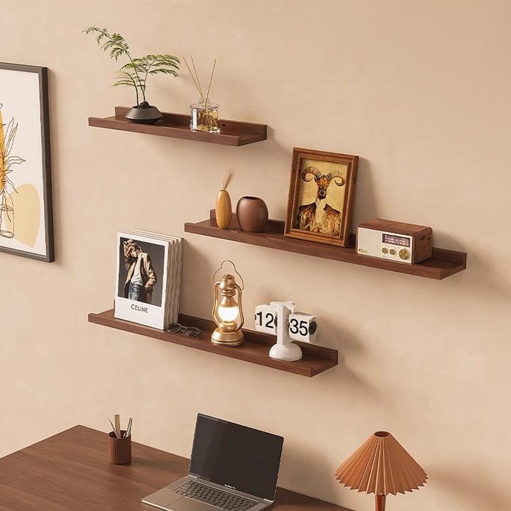 墙上置物架实木一字隔板免打孔客厅墙面装饰壁挂展示隔板层板书架