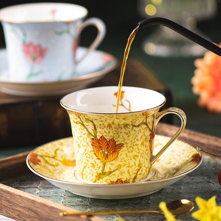 高颜值咖啡杯礼盒装精致女生咖啡杯子家用陶瓷情侣水杯下午茶茶具