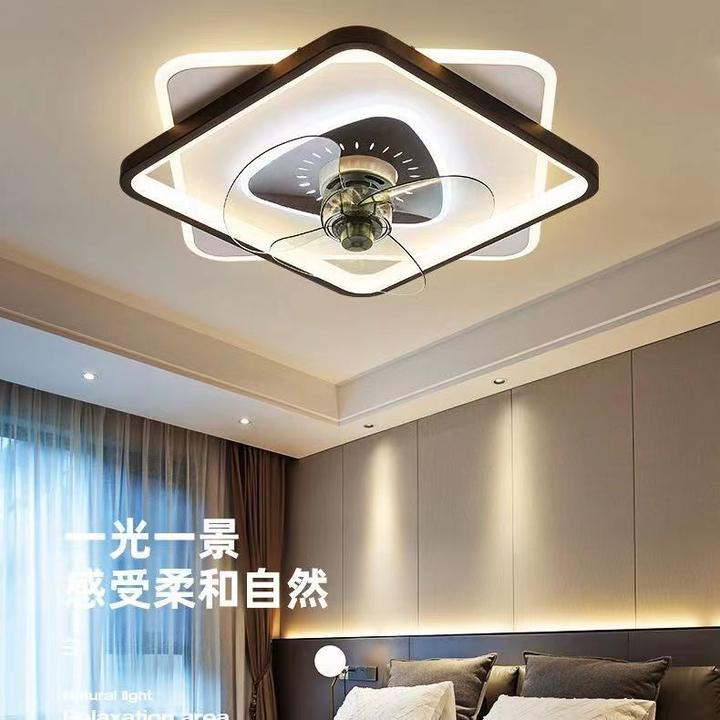 简约超薄风扇灯一体高亮护眼吸顶灯书房大风力吊灯静音中山灯具
