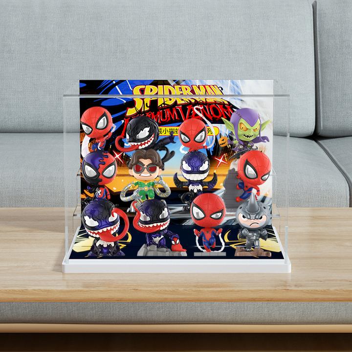 旻悦POPMAR泡泡玛漫威小蜘蛛与毒液系列盲盒亚克力展示盒P588