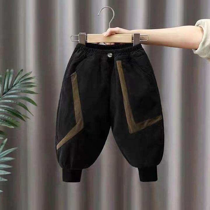 儿童冬季新款男女童洋气夹棉长裤中小童束脚休闲棉裤宝宝一条过冬