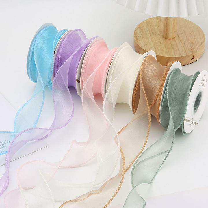 纯色素边鱼尾纱丝带束装饰包装纱带缎带彩带蛋糕盒礼品包装带围边