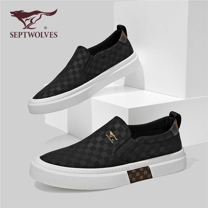 七匹狼男士豆豆鞋春夏透气一脚蹬休闲帆布鞋男款2024新款冰丝布鞋