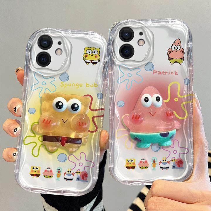 iPhone12手机壳立体可爱卡通公仔苹果全包防摔趣味保护套波浪女款