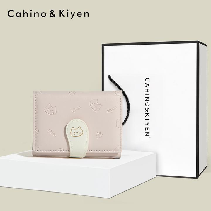 CASPER&KEANU小众卡通可爱猫咪钱包2025新款小清新三折多卡位卡包