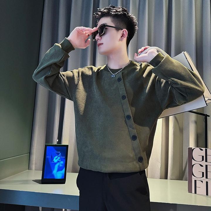 重磅设计感高级卫衣男春秋季潮牌T恤2025新款痞帅长袖上衣外套潮t