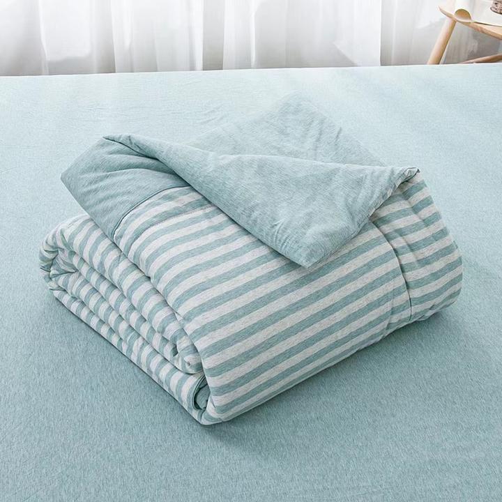 無印日式天竺棉夏被春秋被子秋冬被加厚冬被被机洗纯棉四季针织棉