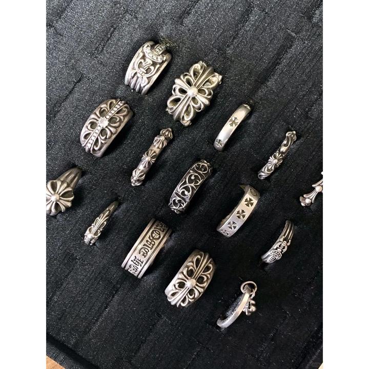 925银戒指 潮流戒指做旧十字架男女戒指高颜值男女手工气质时尚