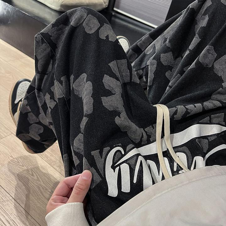 超级爆款酒店景直筒休闲长裤男秋季潮流复古牛仔裤XK66167休闲裤