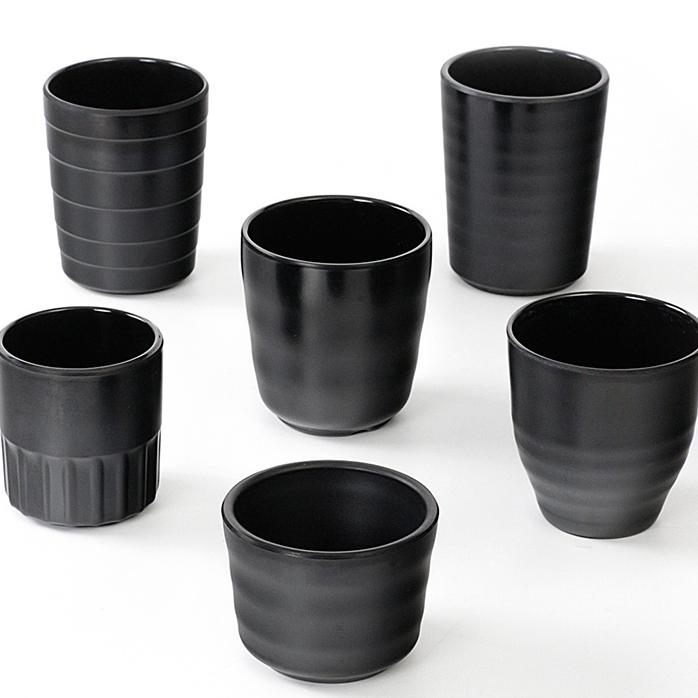 密胺杯子黑色商用餐厅饭店酒店专用杯塑料茶杯喝水杯仿瓷杯子耐摔