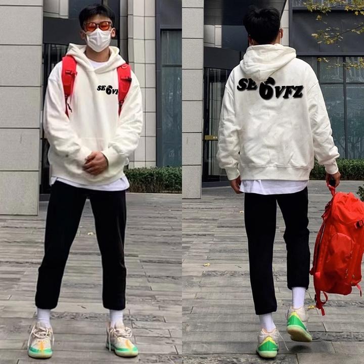 美式潮牌潮流嘻哈宽松薄款长袖上衣男款秋季高街新款休闲连帽卫衣