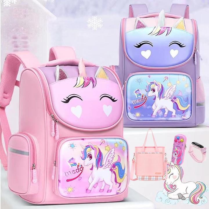 儿童书包小学生女孩公主独角兽卡通轻便双肩包一二三四五六年级